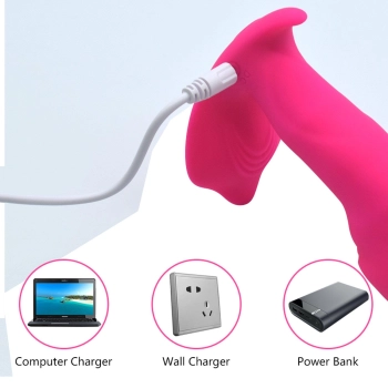 Wibrator analny silikonowy do majtek pulsator z ogrzewaniem USB Fox