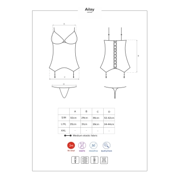 Gorset koronkowy i stringi sex komplet ailay l/xl