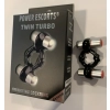 Twin turbo black with silver double motor vibrating cockring incl batteries