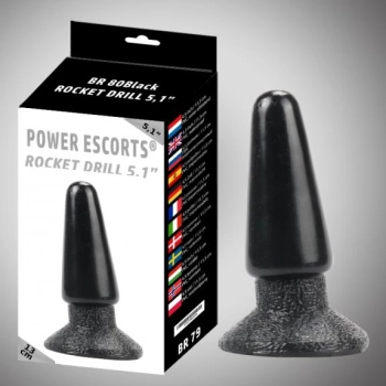 Rocket drill 4,5 inch black large anal plug 4,5 inch / 11,5 cm