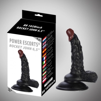 Rocket john 6,7 inch black realistic dildo 6,7 inch / 17,00 cm