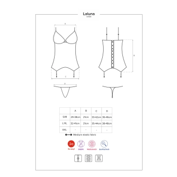 Czarny gorset stringi sex komplet obsessive l/xl