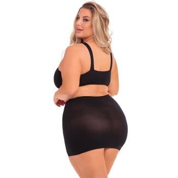 BE SEEN 2PC SKIRT SET BLACK PLUS SIZE