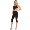 ONE SHOULDER CROPPED CATSUIT BLACK, M/L