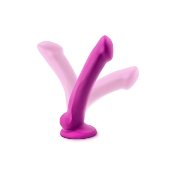 Gładkie silikonowe dildo z przyssawka 16,5 cm