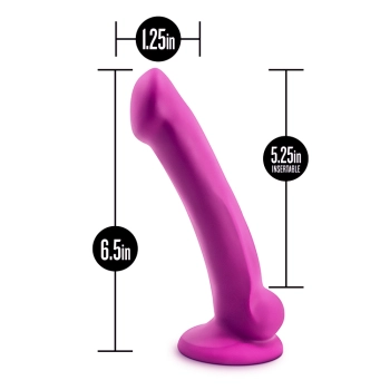 Gładkie silikonowe dildo z przyssawka 16,5 cm