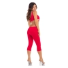 ONE SHOULDER CROPPED CATSUIT RED, M/L