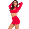 STOP & STARE 2PC SKIRT SET RED, M/L