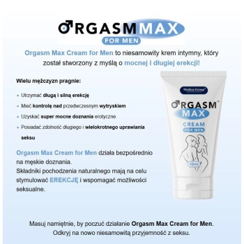 Krem na erekcje przedłużający orgasm max 50ml