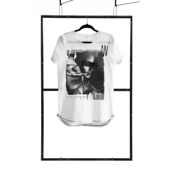 T-shirt men white S fashion