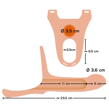 Proteza penisa pusta strapon sztuczny członek 16cm