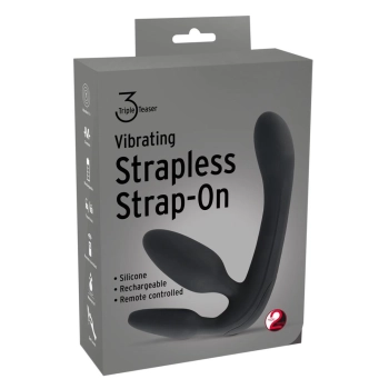 Potrójne dildo strap-on penetracja z wibracjami