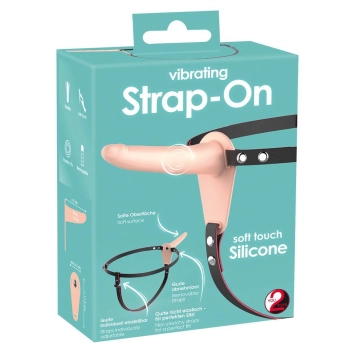 Wibrator strap-on uprząż paski 10 trybów 15cm sex