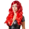 Wig red wavy long