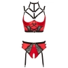 Shelf Bra Set red 75B/S