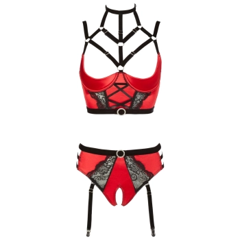 Shelf Bra Set red 75B/S