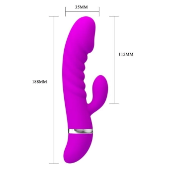 Sex wibrator ze stymulatorem łechtaczki 7tryb 18cm