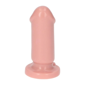 Cieliste gumowe dildo gładkie z przyssawką 8 cm