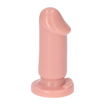 Cieliste gumowe dildo gładkie z przyssawką 8 cm