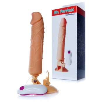 Dildo z przyssawką pilotem penis realistyczny 24cm