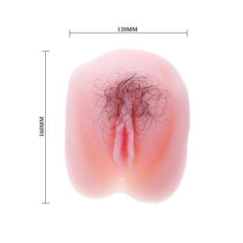 Sztuczna cipka z włosami masturbator 2 dziury