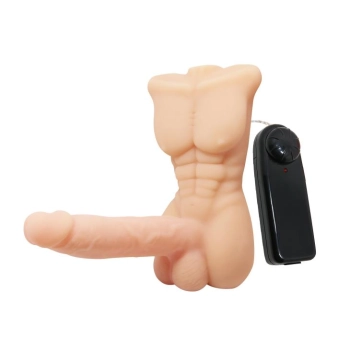 Wibrujące dildo męski tors penis członek 13cm