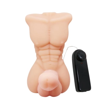 Wibrujące dildo męski tors penis członek 13cm