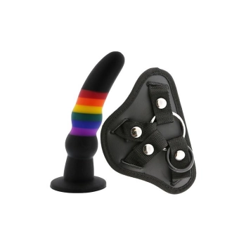 Strap-on na szelkach z silikonowym dildo