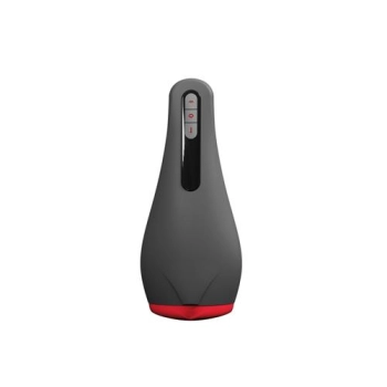 Masturbator ssący Airturn 2 z wibracją i podgrzewaniem USB czarny 22 cm