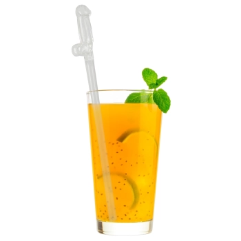 Glass Drinking Straw Willy x 4