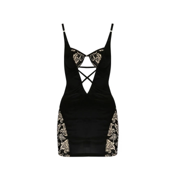 Bielizna-VICTORIA CHEMISE black L/XL - Casmir