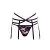 BARELY BARE STRAPPY GARTER & PANTY BLACK