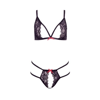 BARELY BARE TIE ME UP LINGERIE SET BLACK