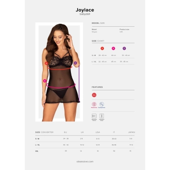 Koszulka babydoll stringi sex komplet joylace l/xl