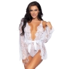 Floral lace teddy & robe