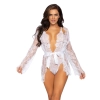 Floral lace teddy & robe