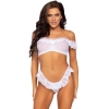 Lace ruffle crop top and panty