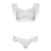 Lace ruffle crop top and panty