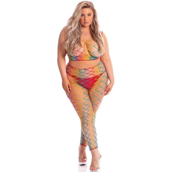 ROY G. BIV 2PC BODYSTOCKING PLUS SIZE