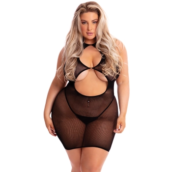 FOLLOW ME MINI DRESS BLACK PLUS SIZE