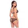 NAUGHTY KNICKERS 2PC BRA SET BLACK, M/L