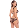 NAUGHTY KNICKERS 2PC BRA SET BLACK, M/L