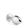 Aluminiowy korek analny Gleaming Love srebrny duży