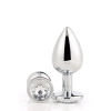 Aluminiowy korek analny Gleaming Love srebrny duży