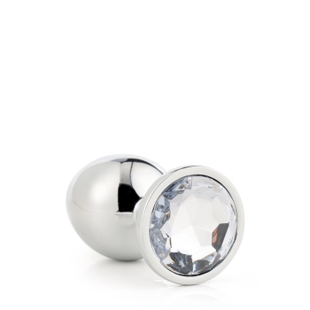 Aluminiowy korek analny Gleaming Love srebrny duży