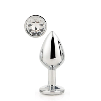 Aluminiowy korek analny Gleaming Love srebrny duży