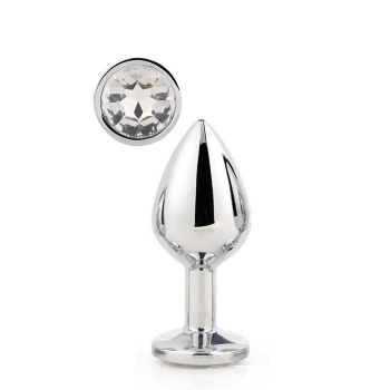 Aluminiowy korek analny Gleaming Love srebrny duży