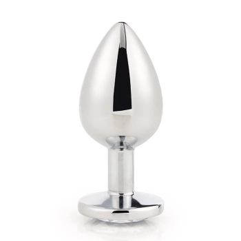Aluminiowy korek analny Gleaming Love srebrny duży