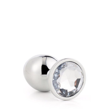 Aluminiowy korek analny Gleaming Love srebrny duży