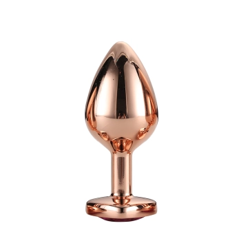 Korek analny Gleaming Love aluminiowy różowe złoto medium 3,4 cm